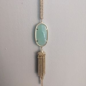 Kendra Scott Rayne Necklace in Gold/Chalcedony (green)